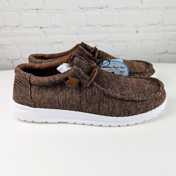 NEW 32 Degrees Men's Brown Woven Slip On Boat Shoe Sz 9 - Picture 3 of 6